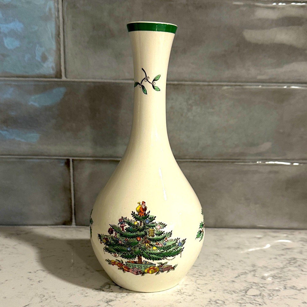 Spode Christmas Tree 7” Bud Vase